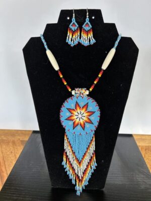 Mandela (Blue) Necklace and Earrings Set