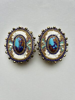 Purple Turquoise Dancer Post Earrings