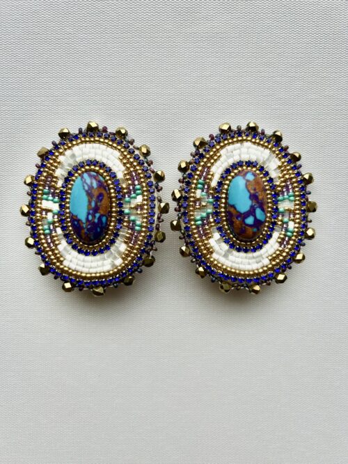 Purple Turquoise Dancer Post Earrings