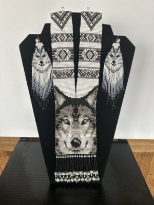 Gray Wolf (2) Necklace and Earring Set