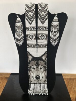 Wolf Necklace and Earring Set