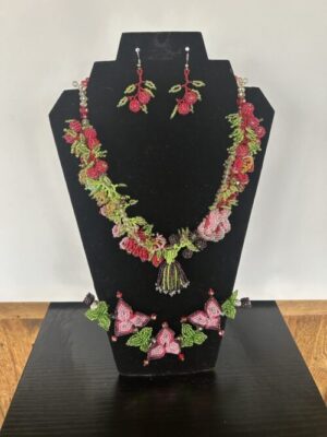 Festival Sacred Flower Necklace, Earrings and Bracelet Set