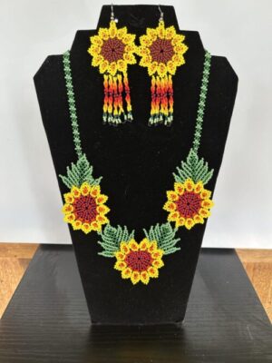 Sunflower Song Sacred Flower Necklace and Earring Set
