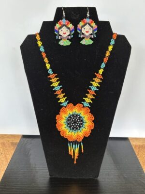 Smile Song Sacred Flower Necklace and Earrings Set