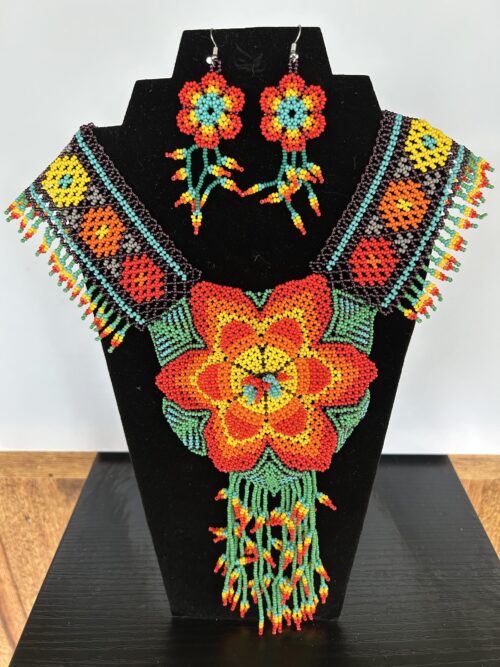 Flower Falls Shawl Collar Necklace and Earrings Set