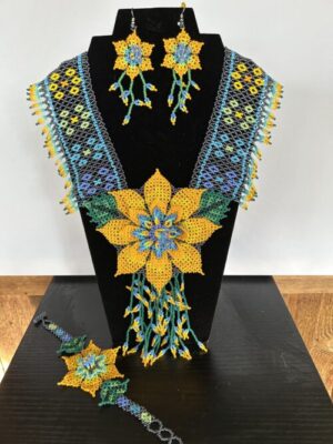 Elder Dream Shawl Collar Necklace, Earrings and Bracelet Set