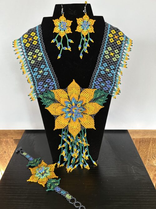 Elder Dream Shawl Collar Necklace, Earrings and Bracelet Set