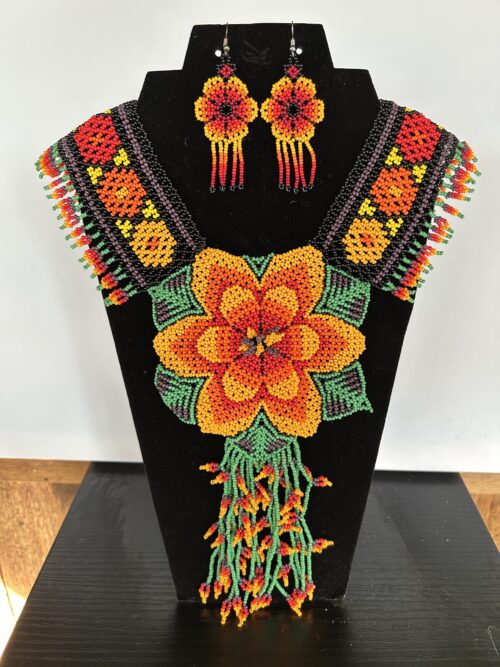 Orange Falls Shawl Collar Necklace and Earring Set