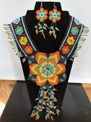 Sunset Rain Shawl Collar Necklace and Earrings Set