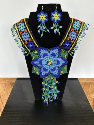 Blue Falls Shawl Collar Necklace and Earrings Set