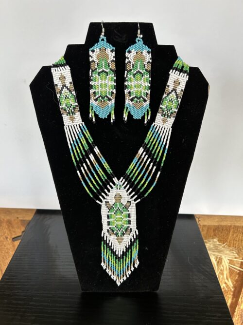 Turtle (Green) Necklace and Earrings Set