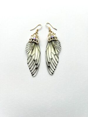 Butterfly Wing Clear Hook Earrings