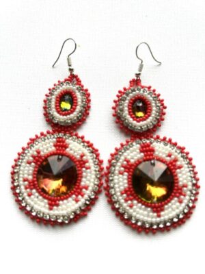 Double Red Turtle Red Edge Dancer Earrings
