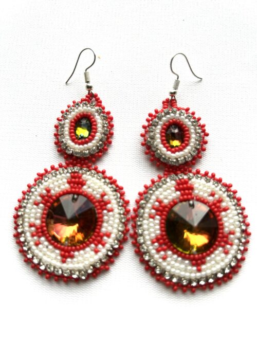 Double Red Turtle Red Edge Dancer Earrings