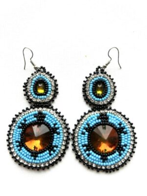 Double Blue Turtle Dancer Earrings