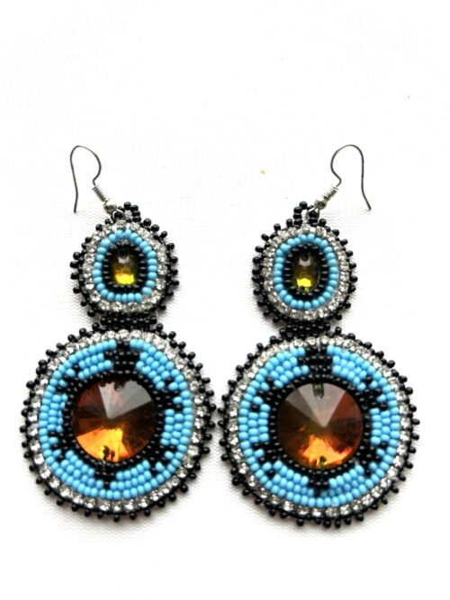 Double Blue Turtle Dancer Earrings