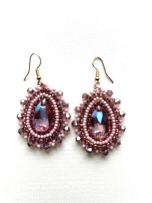Purple Rose Dancer Earrings