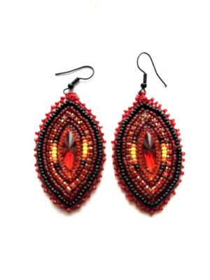 Red Tear Drop Dancer Earrings