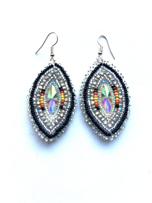 Silver Tear Dancer Hook Earrings