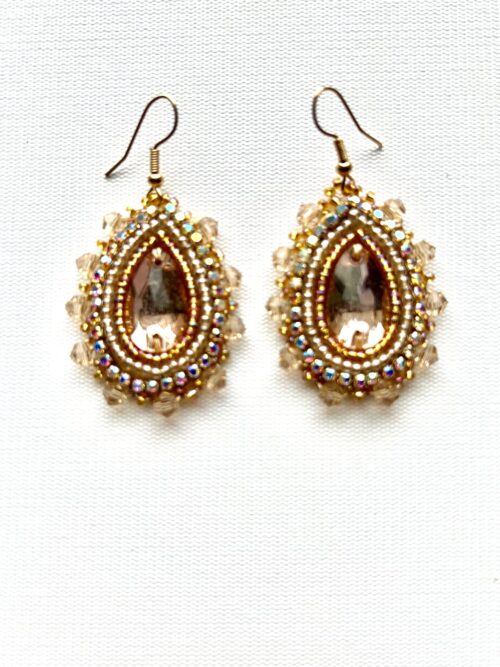 Tan Rose Dancer Earrings