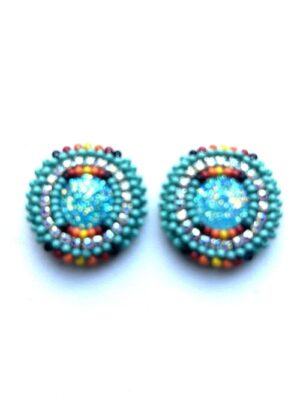 Teal Dancer Post Earrings