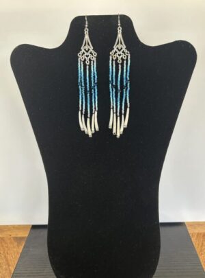 Dentalium - Blue Gradation Rain Earrings
