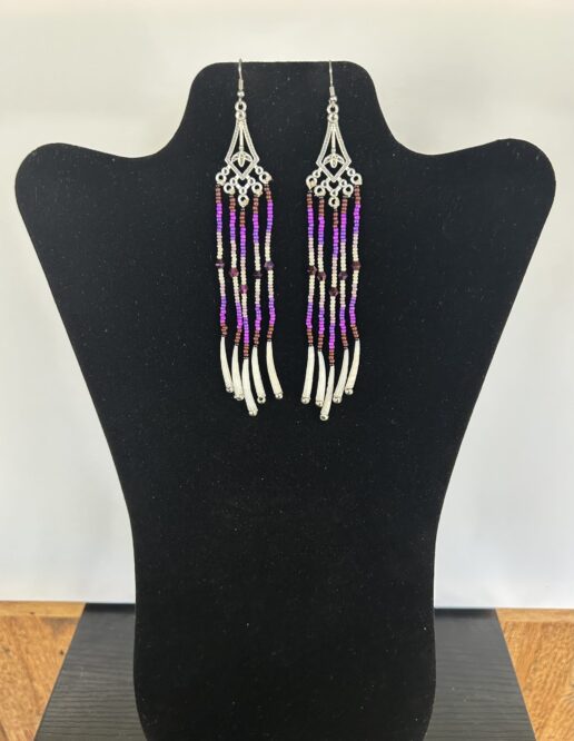 Dentalium - Purple Gradation Rain Earrings