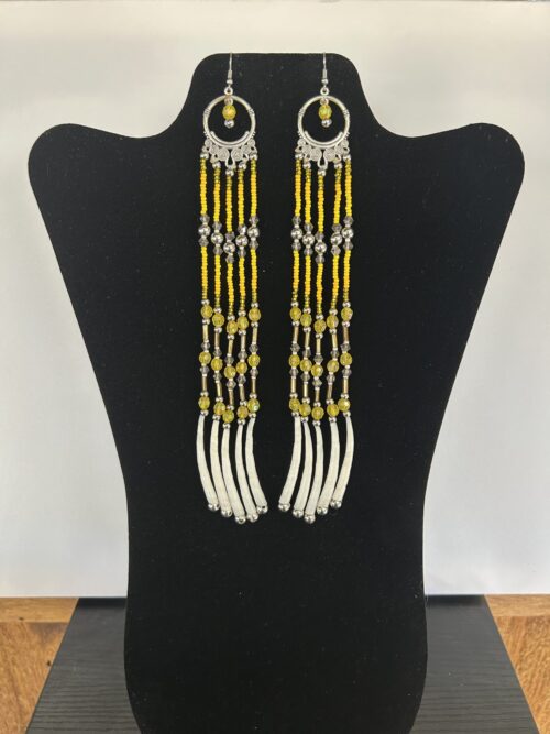 Dentalium - Yellow 5 Tears Earrings