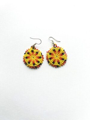 Eight Pointed Star Sunset Hook Earrings