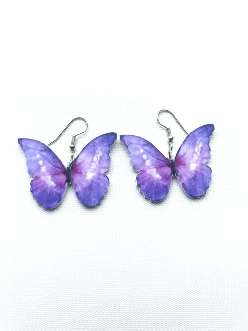 Light Purple Butterfly Hook Earrings