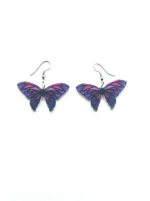 Magenta Butterfly Hook Earrings