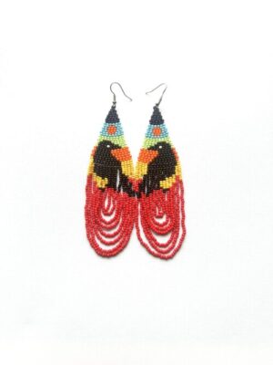Raven Red Water Waterfall Earrings