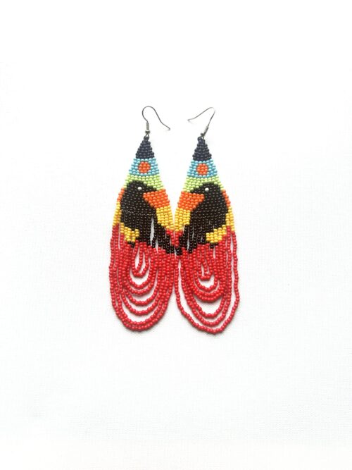 Raven Red Water Waterfall Earrings