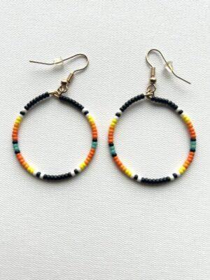 Black Jump Loop Melody Hoop Earrings