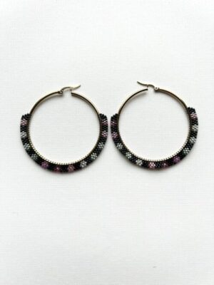 Black Multi Color Melody Hoop Earrings
