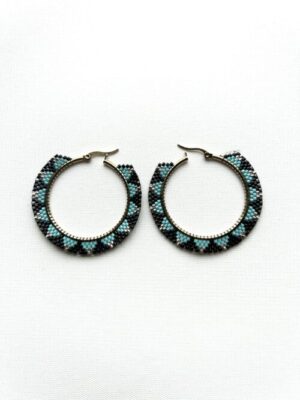 Blue Black Melody Hoop Earrings