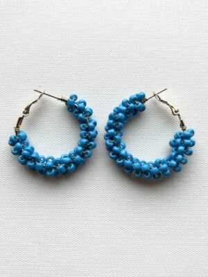 Blue Hoop Earrings