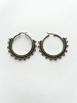 Blue Red Point Melody Hoop Earrings