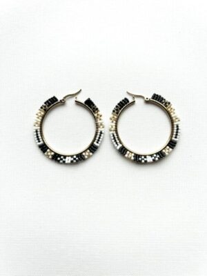 Checkered Melody Hoop Earrings