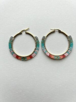 Festival Checkered Melody Hoop Earrings