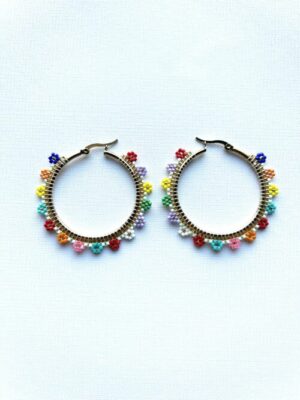 Flower Unity Hoop Earrings