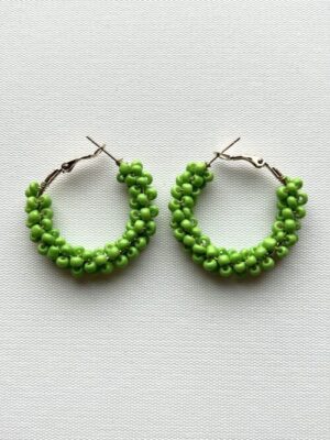 Green Hoop Earrings