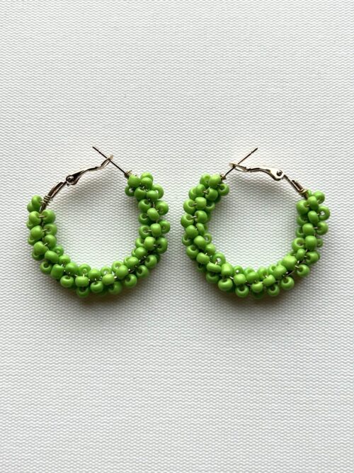 Green Hoop Earrings