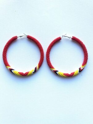 Large Red Unity Hoop Earrings