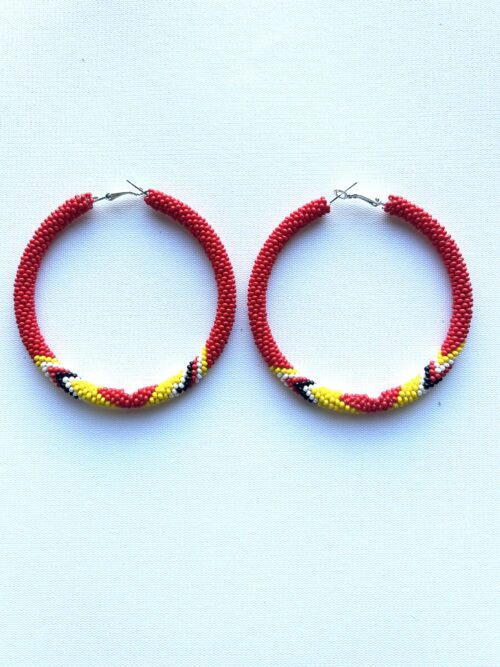 Large Red Unity Hoop Earrings