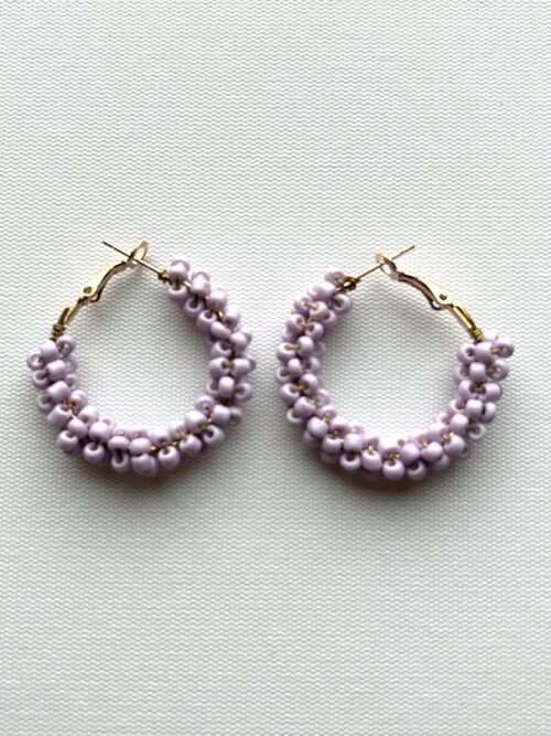 Lavender Hoop Earrings