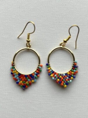 Multicolor Crown Hoop Earrings