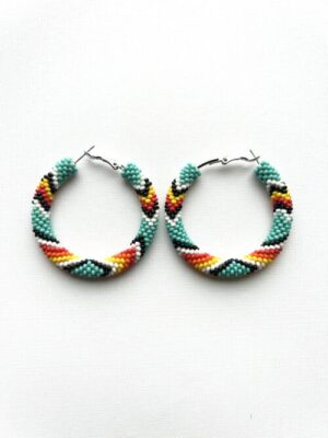 Blue Melody Native Hoop Earrings