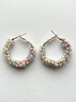 Pearlized Hoop Earrings