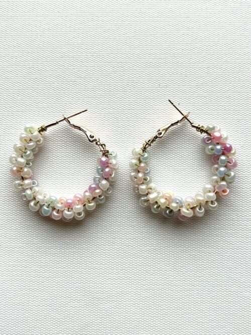 Pearlized Hoop Earrings